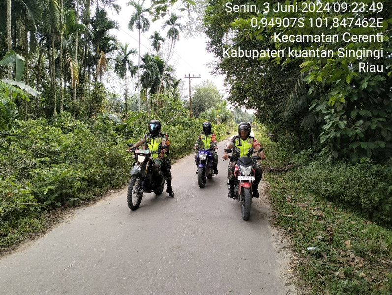 Cegah Karhutlah Personil Koramil 06/ Cerenti Kodim 0302/Inhu Melaksanakan Patroli Dan Pencegahan Kebakaran Hutan Dan Lahan