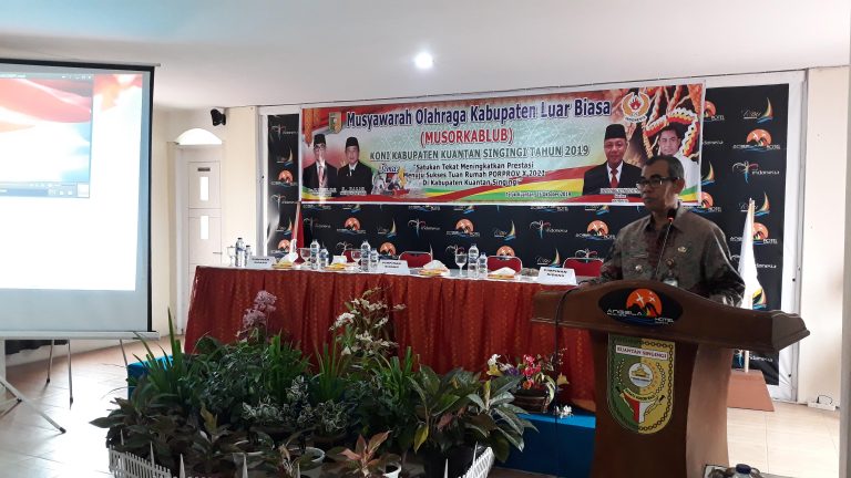 Bupati Kuantan Singingi Mursini buka langsung Musyawarah Olahraga Kabupaten Luar Biasa