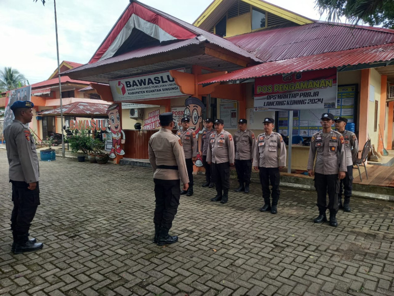 Satgas Preventif Polres Kuansing Lakukan Pengecekan Kontrol Pengamanan di Kantor Bawaslu Kuansing