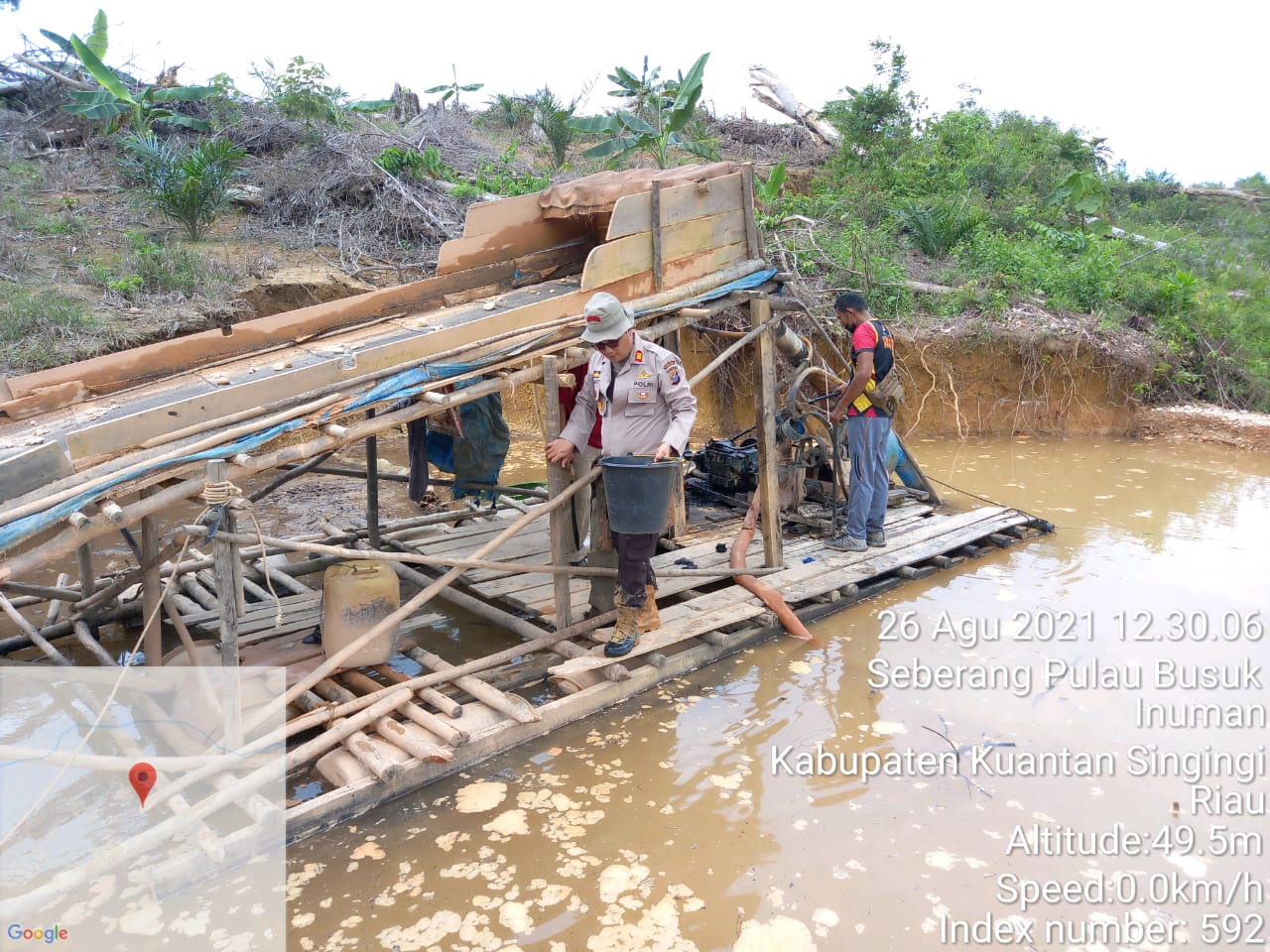 Team Gabungan Polres dan Polsek lakukan Penindakan dan Penertiban Aktivitas PETI