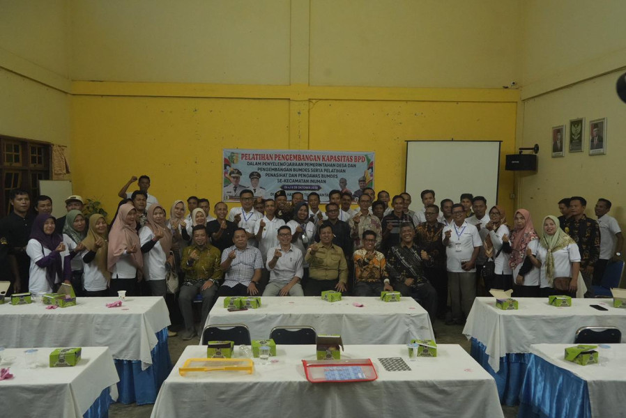 Bupati Suhardiman Buka Pelatihan dan Pengembangan Kapasitas BPD Se Kecamatan Inuman