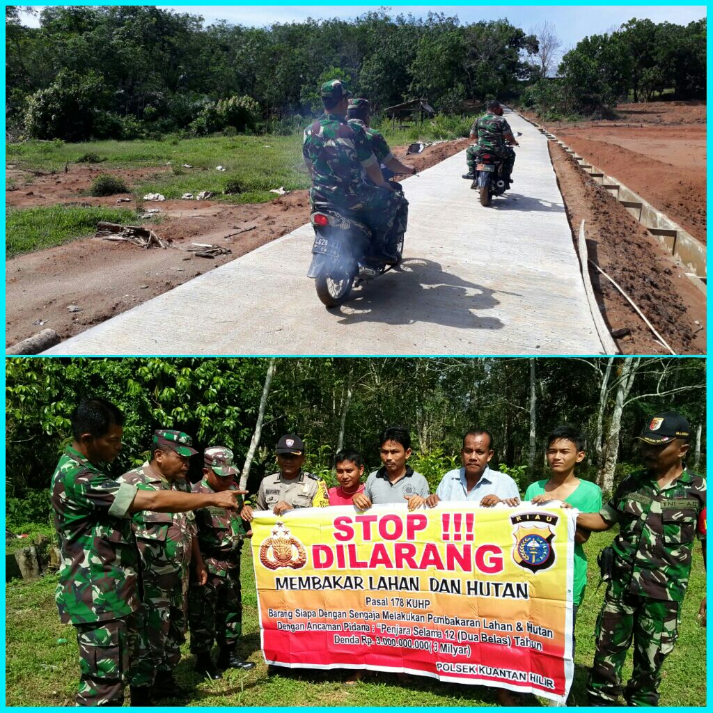 Agar Tidak Terjadi Karhutla,Sertu Parman Dan Anggota Koramil Kuantan Hilir Lainnya Terus Gencar Melakukan Patroli Di Wilayah Teritorialnya.