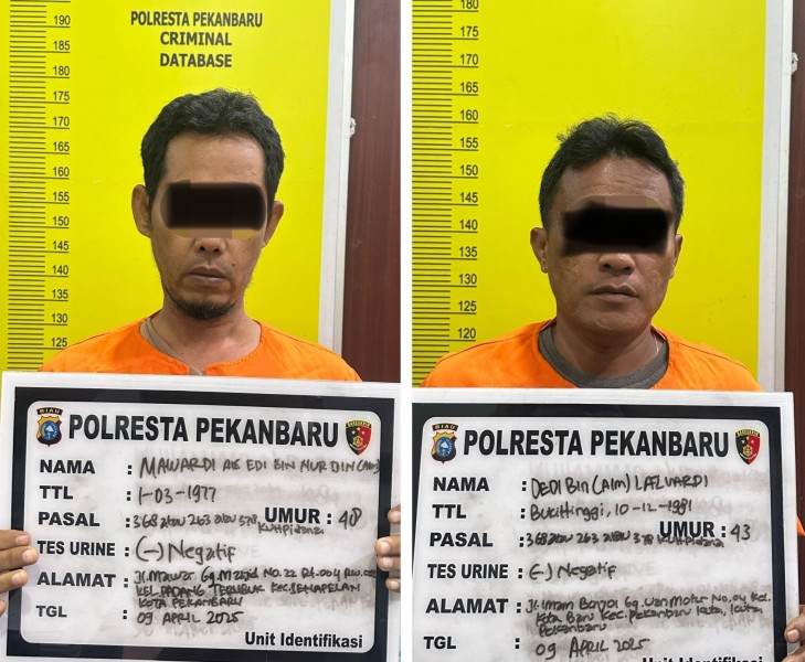 Dua Pria di Pekanbaru Ditangkap karena Pungli Berkedok Petugas DLHK, Gunakan Kwitansi dan Stempel Palsu