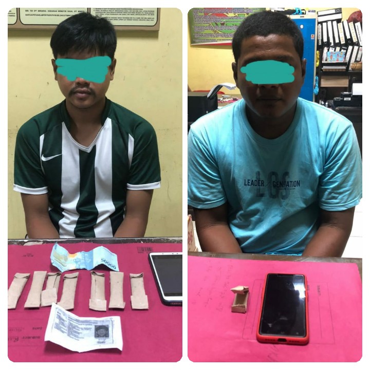 Tim Opsnal Sat Resnarkoba Polres Kuansing Bekuk Dua Pelaku Narkotika jenis Ganja di Dua Tempat Berbeda