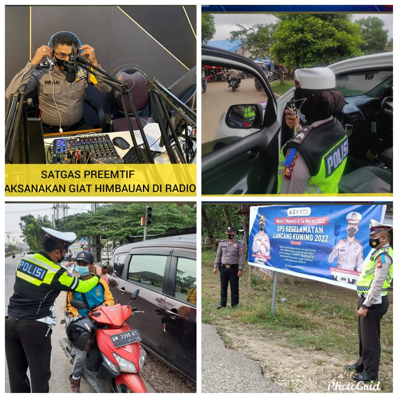 Satgas Preemtif Operasi Keselamatan Lancang Kuning 2022 Polres Kuansing Lakukan Sosialisasi dan Beri Bantuan Sembako Kepada Pengguna Jalan