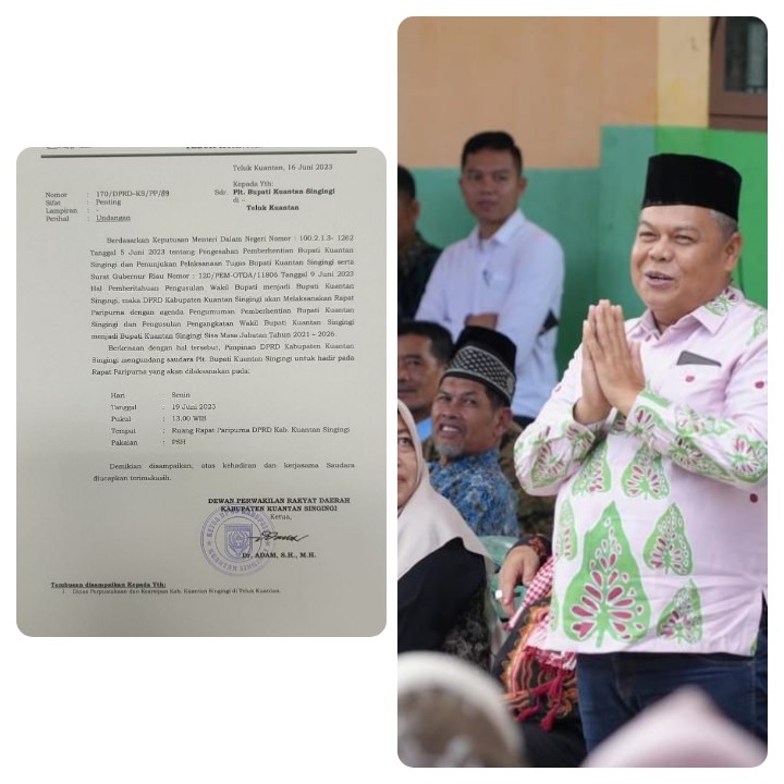 Usulkan Suhardiman Jadi Bupati Definitif, Senin, DPRD Kuansing Gelar Paripurna